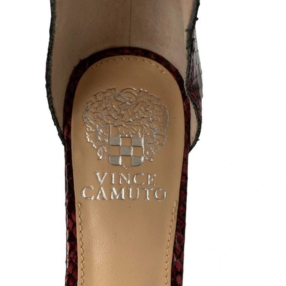 Vince Camuto Beah Snakeskin Burgundy Low Heel Sandals 10 NWT - Picture 8 of 10